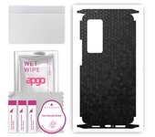 apgo Protective Skin Sticker for the back+sides compatible with Vivo X60 Pro 5G, Full Wrap Film, Foil, Vinyl - Pattern Black Honeycomb
