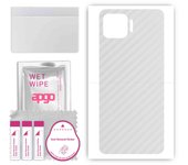 apgo Protective Skin Sticker for the back compatible with Oppo A73 2020, Wrap Film, Foil, Vinyl - Pattern Transparent Carbon