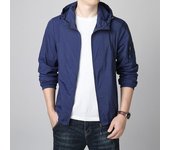 Chaqueta con capucha ligera de primavera y verano para hombre, chaqueta de gran tamaño con protector solar, chaqueta informal transpirable 3XL