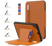 Funda inteligente con imán para iPad Pro 9,7 10,2 10,9 5.º 6.º 7.º 8.º 9.º 10.º Funda resistente a prueba de golpes iPad Air ipad mini Funda con hebilla de soporte multiángulo iPad 9th 10.2 2021 rojo