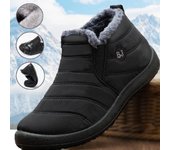 Botas de hombre Botas de invierno impermeables Botas de nieve ligeras Zapatos de piel cálidos para hombre Botas de tobillo unisex de talla grande Zapatos casuales sin cordones 35 azul