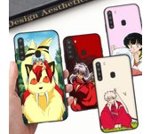 WD38 InuYasha - Funda blanda negra para iPhone 16, 15 Plus, 14, 13 Pro, 8, SE, XR, XS Max, P30, Nova 5T, Y5P, Y6, Y7, Y8P, Y9, Realme C30, C33, C31, VIVO Y36, V27 iPhone 8 Plus cuero de búfalo