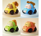 Vehículo de ingeniería de dibujos animados inerciales para niños, juguete Q, lindo coche excavadora, coche de juguete para bebé de 1 a 3 años
