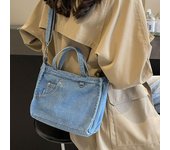 Mini bolso bandolera de mezclilla para mujer, nuevo bolso azul sencillo vintage, bolso de verano para mujer, bolso de hombro único versátil para ir al trabajo. (20cm<Max Length<30cm)