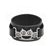 Five Finger Death Punch - Pulsera de piel unisex para adultos One Size negro
