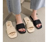 Sandalias de playa romanas planas de verano para mujer Zapatos de moda de playa 36 negro