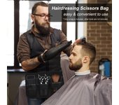 Bolsa de tijeras para salón de peluquería, tijeras de peluquería, soporte para bolsa, herramientas de estilista, bolsa de cintura, peine negro