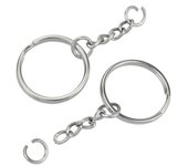 Llavero de aleación de zinc plateado de 30/50 piezas para hacer joyas, accesorios de equipaje, llavero DIY para Navidad, Halloween, regreso a la escuela, manualidades creativas, ¡y más! 30Pcs/Set
