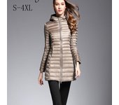 Chaqueta de Plumas para Mujer NewBang Chaqueta de Plumas Ultraligera para Mujer Chaqueta Larga con Capucha Ligera Ajustada Abrigo de Plumas Femenino Cortavientos S