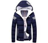 Abrigo de invierno para hombre, chaqueta acolchada con capucha, plumón juvenil L negro
