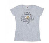 Disney Camiseta de algodón para mujer con la frase  Alicia en el país de las maravillas, hora del té XXL blanco