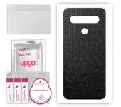 Adhesivo protector trasero apgo compatible con LG K61, lámina de vinilo - Patrón de panal negro