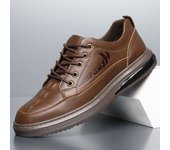 Zapatos de piel de vaca para hombre Zapatos casuales de cuero para hombre Zapatos nuevos de cuero con cordones para hombre Zapatos de tabla interior elevada de moda para hombre 38 gris