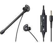 Auriculares intraurales estéreo Audio Technica BK con cancelación de ruido, micrófono, control de mano, cable de tratamiento ATH-202COM para PC/PS4/PS5/Switch/Xbox One/3,5 mm