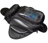 Bolsa magnética para tanques de motocicleta, impermeable, bolsa para teléfono con pantalla táctil de 6,5 pulgadas, motocicleta Universal negro