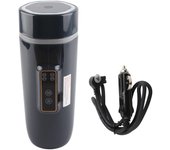 Hervidor de agua eléctrico de viaje de 350 ml con pantalla digital, antideslizante, impermeable, portátil, para café y té. 24V 140W azul oscuro