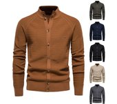 Suéter tipo cárdigan de otoño e invierno para hombre, suéter de negocios de alta calidad L beige