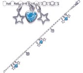 Les Trésors De Lily [D8036] - Bracelet Argent 'Pimprenelle' Bleu argenté - 10 mm azul
