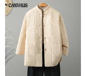Chaqueta de algodón para mujer, talla grande, cálida, de moda, de algodón, para otoño e invierno, chaqueta retro holgada y literaria M