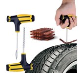 Kit de herramientas de reparación de neumáticos de coche con tiras de goma, juego de tapones para pinchazos de neumáticos sin cámara para camiones y motocicletas