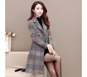 Ropa de otoño e invierno, chaqueta de lana para mujer de mediana edad, abrigo de lana de longitud media, cortavientos, ropa gruesa de invierno para mujer M302 L