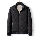 Chaqueta acolchada de algodón y lana de cordero Chaqueta acolchada de algodón para hombre Ropa de invierno acolchada de algodón grueso y terciopelo Mantiene el calor Suelta Casual Versátil L negro