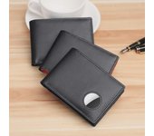 Cartera antirrobo AirTag de cuero genuino para hombre con RFID - Tarjetero de piel de vaca con seguimiento