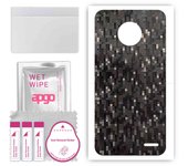 apgo Protective Skin Sticker for the back compatible with Motorola Moto E4 Plus, Wrap Film, Foil, Vinyl - Pattern Carbon Black Pixel