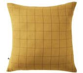 Taie d'oreiller Tissé-teint grands carreaux Déco  Gaïa Match   Gaze de Coton  - Gaïa Match Safran - 60 x 60 cm