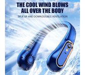 Mini ventilador portátil para colgar en el cuello, ventilador con banda para el cuello sin aspas, pantalla Digital, Enfriador de aire eléctrico, ventiladores eléctricos recargables por USB blanco