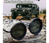 Gafas de sol polarizadas redondas para hombre con tecnología avanzada de filtro ND y atenuación infinita para mayor comodidad Gafas multifuncionales para aventuras al aire libre Uso diario