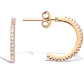 Les Trésors De Lily [R7154] - Pendientes de aro chapados en oro 'Sissi' oro blanco - 15 mm 1 mm blanco