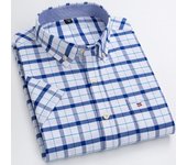 Camisa de manga corta de verano para hombre, manga corta a rayas, transpirable, cómoda, manga corta 7XL