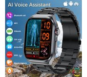 Reloj inteligente 2024 para hombre y mujer, pantalla AMOLED 2,04, ECG, presión arterial, frecuencia cardíaca, temperatura, Bluetooth, llamadas, compatible con Huawei y Xiaomi