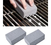 Ladrillo de limpieza de parrilla gris no tóxico, limpiador de grasa portátil para el hogar, herramientas para barbacoa, 1 ud. gris