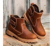 Botas Martin de piel de vaca, botas cortas británicas, botas de cuero para herramientas de mujer, botas de locomotora, botas de montañismo retro para hombre para exteriores, botas para caballos 45 negro