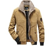 Abrigo de algodón de pana de invierno, chaqueta para hombre, nueva chaqueta informal gruesa para hombre de mediana edad, además de abrigo de algodón de terciopelo M