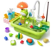 Cocina para bebés, juguetes para jugar a las casitas, juegos de simulación, fregadero para lavar platos, lavavajillas eléctrico, juegos de rol, tareas del hogar, juguetes educativos para niños