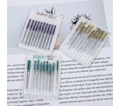 10 Uds máquina de coser tela elástica aguja antisalto aguja de coser de tela elástica verde