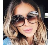 Gafas de sol con montura redonda para mujer, estilo retro, marrón y negro, de gran tamaño, para mujer, a la moda, para conducir al aire libre