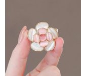 Broche de ópalo con flor de moda para blazer, abrigo, ramillete, broche de camelia, ropa de alta gama, hebilla antiluz