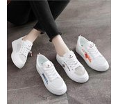 Zapatos de malla de verano, zapatos blancos para mujer, zapatillas de deporte nuevas, versátiles, transpirables, planas, con recortes de malla para estudiantes, primavera y verano 35