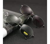 Gafas de sol polarizadas HD para hombre, gafas de sol para conductor, espejo cuadrado UV400 negro