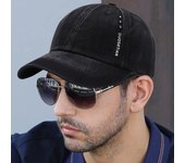 Gorra de béisbol vaquera con letras y remaches para hombres y mujeres, gorra de béisbol estilo Hip Hop de Color sólido Vintage, gorra Snapback para deportes al aire libre, gorra de camionero para papá negro