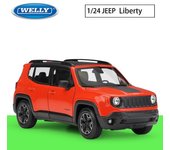 Escala 1/24 Welly Jeep Renegade Trailhawk Modelo de coche de aleación Funde vehículos de juguete de metal Modelo de coche Colección de alta simulación Regalos para niños 1/24-17.5x7.5x7.2cm naranja