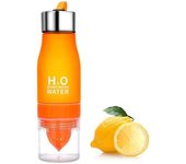 HISTORIA DE LA TIENDA - Bouteille Detox con Infusor de Frutas 650 ML con Presse Agrume Citron intégré H2O - Color Naranja
