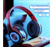 Auriculares Bluetooth B39: Luz de respiración colorida luminosa inalámbrica montada en la cabeza, plegable con graves potentes para teléfonos móviles
