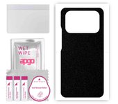 Adhesivo protector de piel para la parte trasera compatible con Xiaomi Mi 11 Ultra, película envolvente, lámina, vinilo - Patrón negro mate