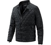 Hombres invierno cálido Motor rompevientos chaqueta de rejilla abrigo hombres otoño Casual prendas de vestir chaquetas gruesas delgadas hombres Parkas abrigo M   50-58kg