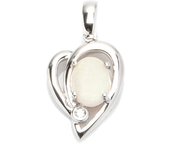 Les Trésors De Lily [F6078] - Pendentif Argent artisanal 'Déesse Opale' Blanc argenté (rhodié) - 15x11 mm